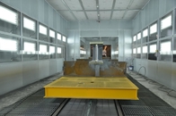 Metal Fabrication Paint Booth With Strong Steel Structure Room Glass Window Show