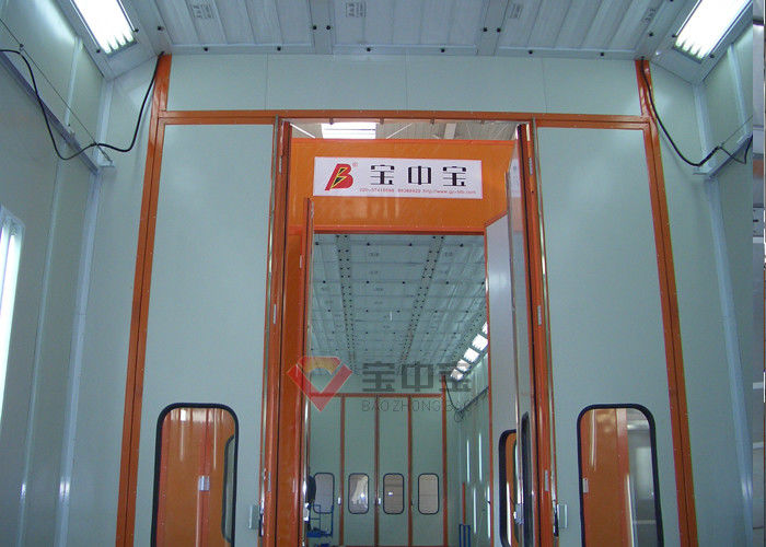 15m Long Industrial Bus Spray Booth With Fan Cabinet Side Lighting