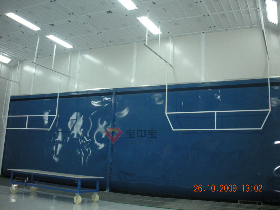 Water Curtain Paint Room Customized Large Industrial For Train / Aircraft Parts Infrared Lamp Paint Booth