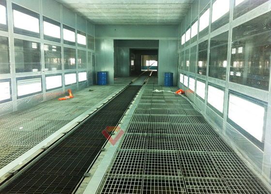 Full Grid Paint Room With Trolley Paint Production Line System Downdraft Paint Booth